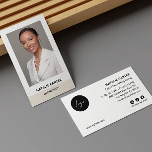 Elegantes Portrait-Foto-Logo Visitenkarte