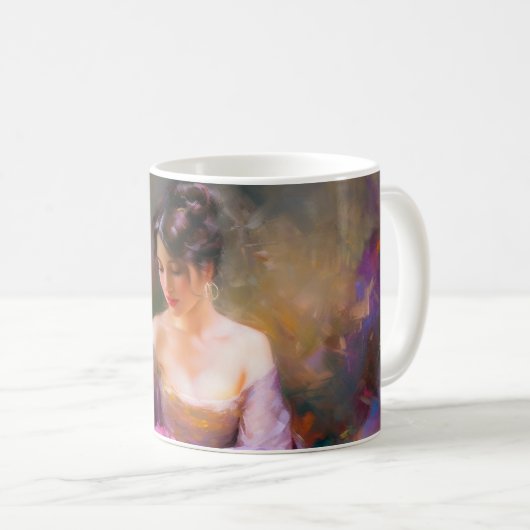 Elegantes Portrait Kaffeetasse (VorderseiteRechts)