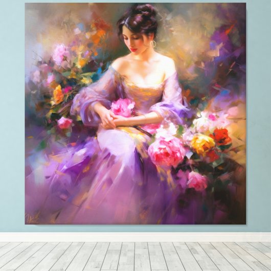 Elegantes Portrait Leinwanddruck (Insitu (Holzboden))