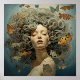 Elegantes Portrait Poster - Zeitgenössische Kunst