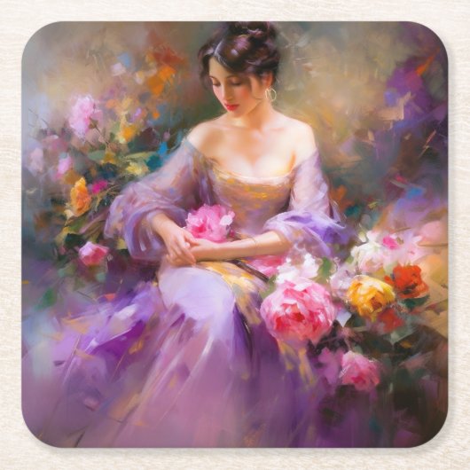 Elegantes Portrait Rechteckiger Pappuntersetzer (Vorderseite)