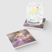 Elegantes Portrait Steinuntersetzer (Seitenansicht)