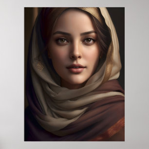 Elegantes Porträt der Frau AI-Kunst Poster