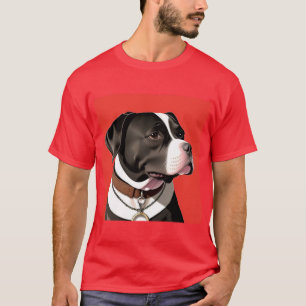 Elegantes Porträt eines schwarz-weißen Hundes T-Shirt
