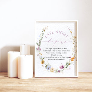 Elegantes Poster für Wildblumen spät in der Nacht