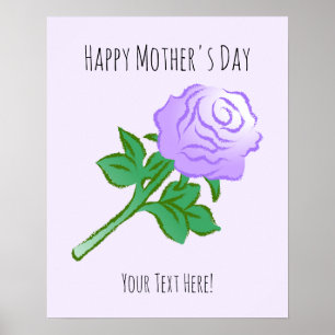 Elegantes Poster mit einer violetten Rose