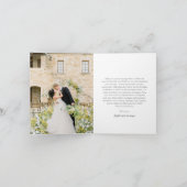 Elegantes Powder Blue Foto Moderne Hochzeit Dankeskarte (Innenseite)