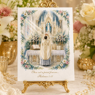 Elegantes Priesterjubiläum Marianischer Altar Karte