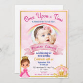 Elegantes Princess Foto Einladung zum Geburtstag (Vorne/Hinten)
