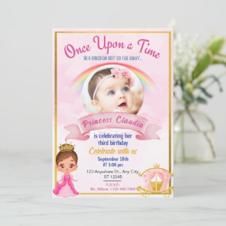Elegantes Princess Foto Einladung zum Geburtstag