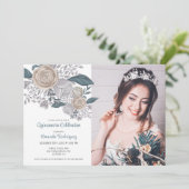 Elegantes Princess Foto Quinceanera Party Einladung (Stehend Vorderseite)