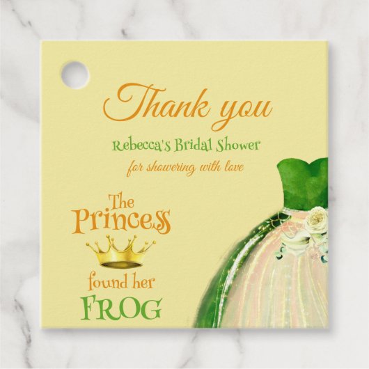 Elegantes Princess Frog Brautparty Vielen Dank Geschenkanhänger (Vorderseite)