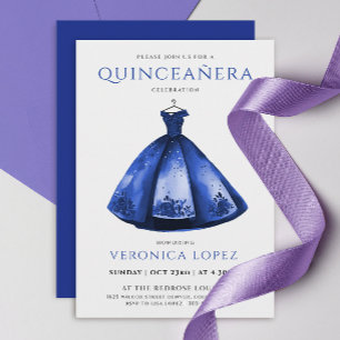 Elegantes Prinzessinnen-Blutrot-Kleid Quinceañera  Einladung