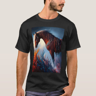 Elegantes prismatisches arabisches Pferd Digital T-Shirt