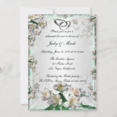 Elegantes Probe-Abendessen mit weißer Blume Einlad Einladung (Vorderseite)