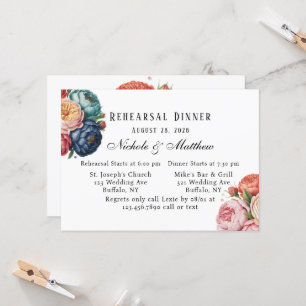 Elegantes Probe Blumenkraut Abendessen Einladung