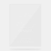 Elegantes Probe Dinner Akrolic Begrüßungszeichen Acrylschild (Vorderseite)