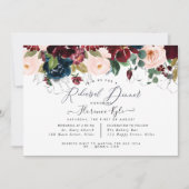 Elegantes Probe-Dinner Burgund+Marine Einladung (Vorderseite)