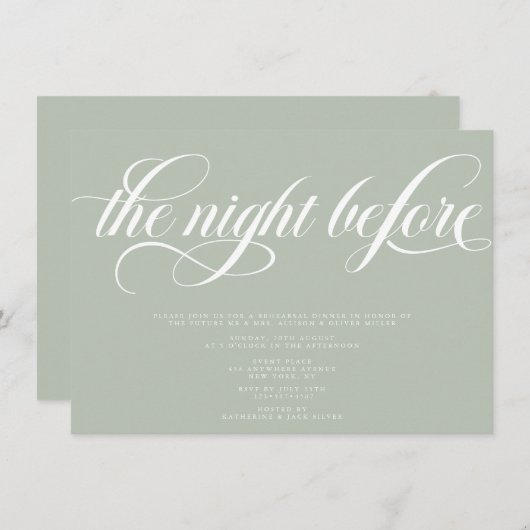 Elegantes Probe Dinner Einladung (Vorne/Hinten)