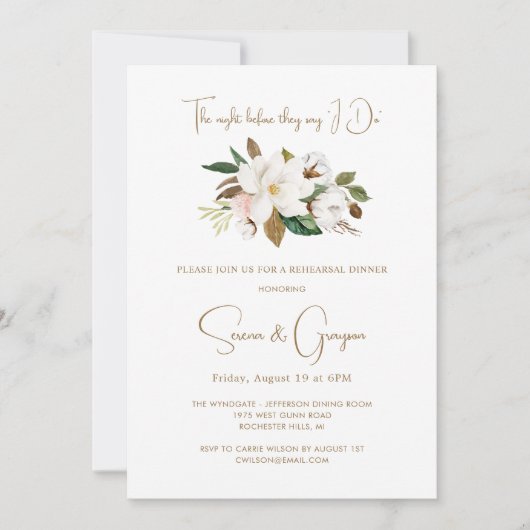 Elegantes Probe-Dinner Einladung (Vorderseite)