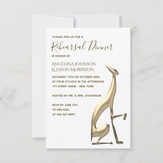 Elegantes Probe Dinner Einladung (Vorderseite)