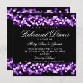 Elegantes Probe Dinner Lila Hollywood Glam Einladung (Vorne/Hinten)