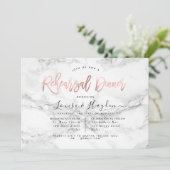 Elegantes Probe Dinner, Marmor+Rose Gold Ankündigung (Stehend Vorderseite)