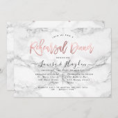 Elegantes Probe Dinner, Marmor+Rose Gold Ankündigung (Vorne/Hinten)