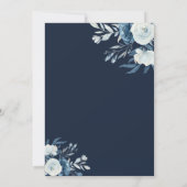 Elegantes Probe-Dinner mit blauen Aquarellfarben Einladung (Rückseite)