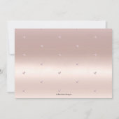 Elegantes Probe Dinner, Rose Gold Ausgezeichnete Einladung (Rückseite)