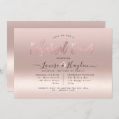 Elegantes Probe Dinner, Rose Gold Ausgezeichnete Einladung (Vorne/Hinten)