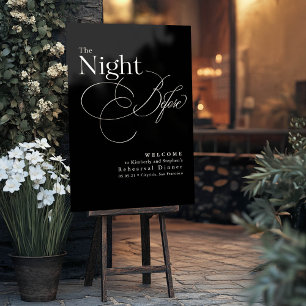 Elegantes Probe Dinner Schwarz Willkommen Acrylschild