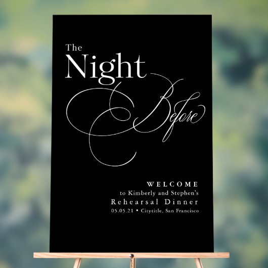 Elegantes Probe Dinner Schwarz Willkommen Acrylschild (Neutral)