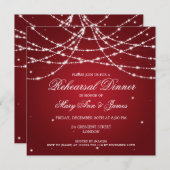 Elegantes Probe Dinner Sparkling Einladung (Vorne/Hinten)