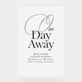 Elegantes Probe Dinner Weißer Empfang Acrylschild (Vorderseite)