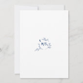Elegantes Probedinner in Navy Einladung (Rückseite)