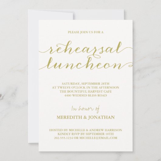 Elegantes Proben-Mittagessen Einladung (Vorderseite)