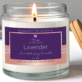 Elegantes Produktverpackungslabel Lila Rose Gold Rechteckiger Aufkleber