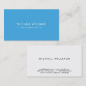 Elegantes Professionelles Blau Einfaches Minimum Visitenkarte (Vorne/Hinten)