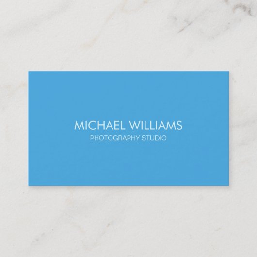 Elegantes Professionelles Blau Einfaches Minimum Visitenkarte (Vorderseite)