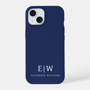Elegantes Professionelles Einfaches Monogramm Mini iPhone 15 Hülle