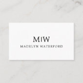 Elegantes Professionelles Einfaches Monogramm Mini Visitenkarte (Vorderseite)