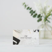 Elegantes Professionelles Einfaches Monogramm Mini Visitenkarte (Stehend Vorderseite)