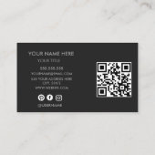 Elegantes Professionelles Einfaches Monogramm Mini Visitenkarte (Rückseite)