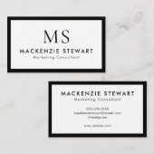 Elegantes Professionelles Einfaches Monogramm Mini Visitenkarte (Vorne/Hinten)