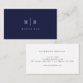 Elegantes Professionelles Einfaches Monogramm Mini Visitenkarte (Vorne/Hinten)