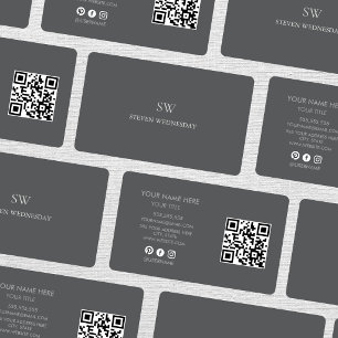 Elegantes Professionelles Einfaches Monogramm Mini Visitenkarte