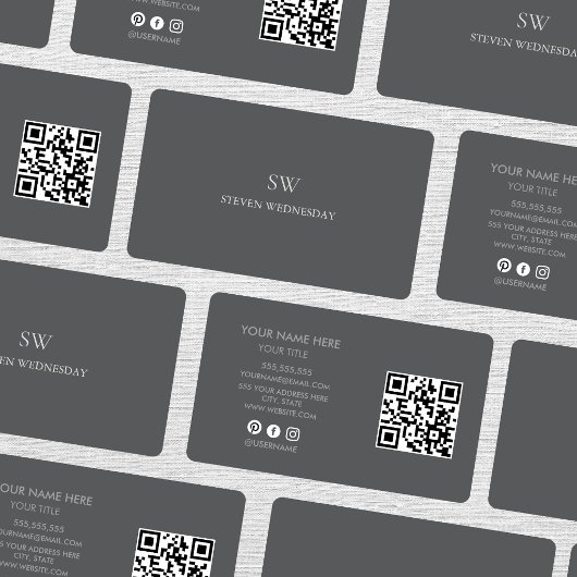 Elegantes Professionelles Einfaches Monogramm Mini Visitenkarte