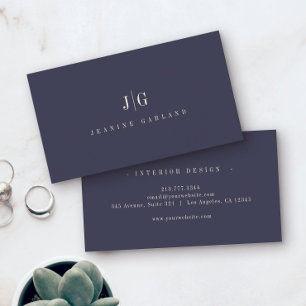 Elegantes Professionelles Einfaches Monogramm Mini Visitenkarte