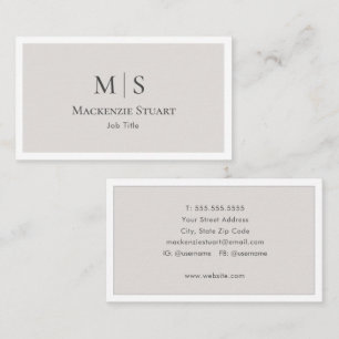 Elegantes Professionelles Einfaches Monogramm Mini Visitenkarte